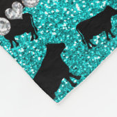 Personalisierte helle Aqua-Glitternamenskühe Fleecedecke (Ecke)