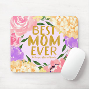 Personalisierte Helle Blumen Beste Mama Aller Zeit Mousepad