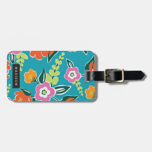 Personalisierte | helle Blüte Gepäckanhänger (Vorderseite horizontal)