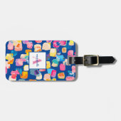 Personalisierte, helle Farbe Abstrakt Name Gepäcks Gepäckanhänger (Vorderseite horizontal)