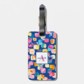Personalisierte, helle Farbe Abstrakt Name Gepäcks Gepäckanhänger (Rückseite vertikal)