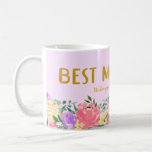 Personalisierte Helle Florale Beste Mama Aller Zei Kaffeetasse