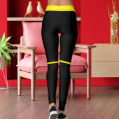 Personalisierte Helle Gelbe Schwarze Streifen Katz Leggings