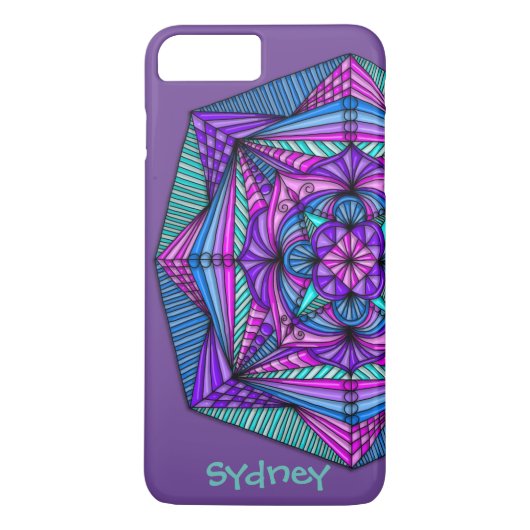 Personalisierte helle Mandala iPhone 7 Plusfall Case-Mate iPhone Hülle (Rückseite)