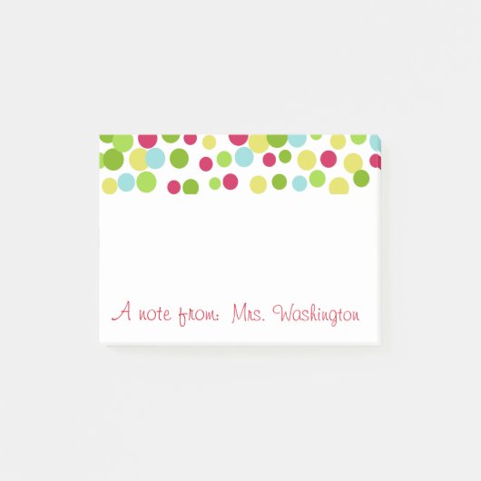 Personalisierte, helle Punkte Post It Notes Post-it Klebezettel (Vorderseite)