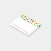 Personalisierte, helle Punkte Post It Notes Post-it Klebezettel (angewinkelt)