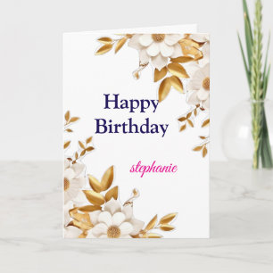 Personalisierte helle rosa Rosen zum Geburtstag Feiertagskarte