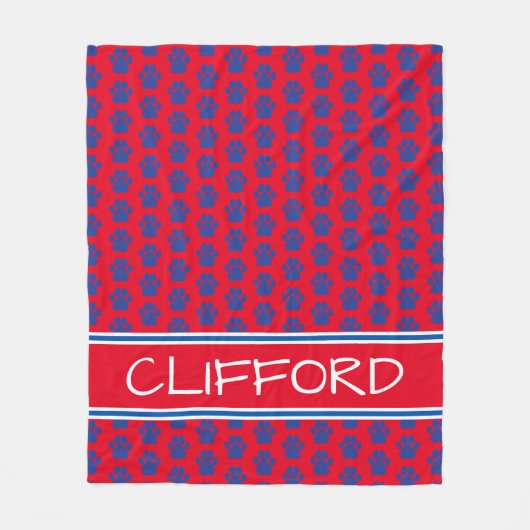 Personalisierte, helle Rot- und Blautafeln Fleecedecke (Vorderseite)