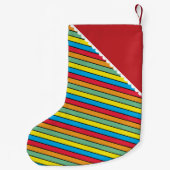 Personalisierte, helle Streifen Kleiner Weihnachtsstrumpf (Rückseite)