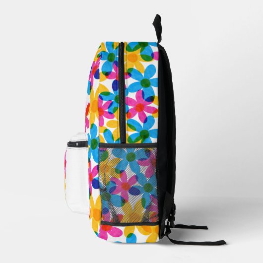 Personalisierte, helle und kühne Hippie-Blume Bedruckter Rucksack (Rechts)