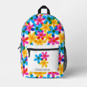 Personalisierte, helle und kühne Hippie-Blume Bedruckter Rucksack (Vorderseite)