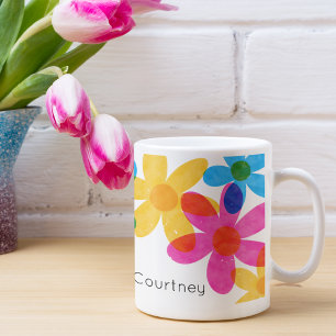 Personalisierte, helle und kühne Hippie-Blume Kaffeetasse