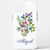 Personalisierte, helle Vögel und Blume Case-Mate iPhone Hülle (Rückseite)