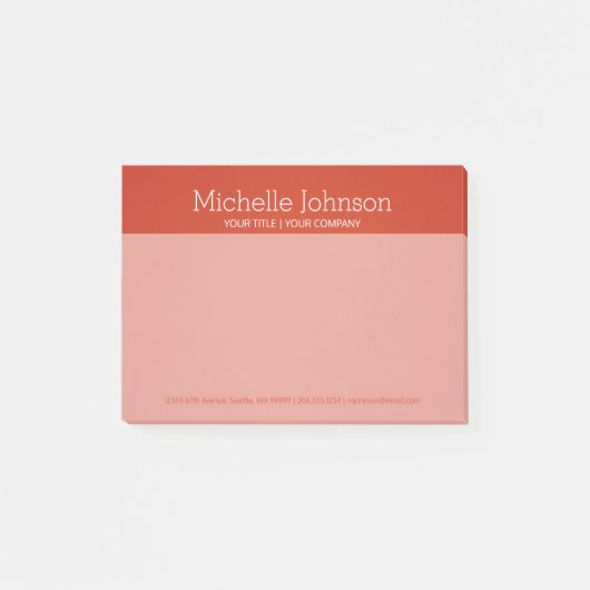 Personalisierte helle warme rote Grainy Textur Post-it Klebezettel (Vorderseite)