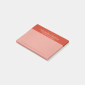 Personalisierte helle warme rote Grainy Textur Post-it Klebezettel (angewinkelt)
