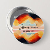 Personalisierte helle Wasserfarbe Farbige Streifen Button (Vorne & Hinten)