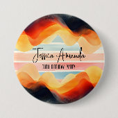 Personalisierte helle Wasserfarbe Farbige Streifen Button (Vorderseite)