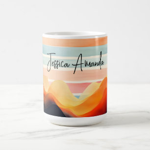 Personalisierte helle Wasserfarbe Farbige Streifen Kaffeetasse