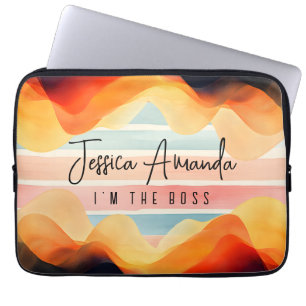 Personalisierte Helle Wasserfarbe Farbige Streifen Laptopschutzhülle