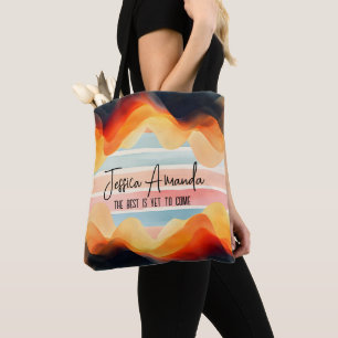 Personalisierte helle Wasserfarbe Farbige Streifen Tasche