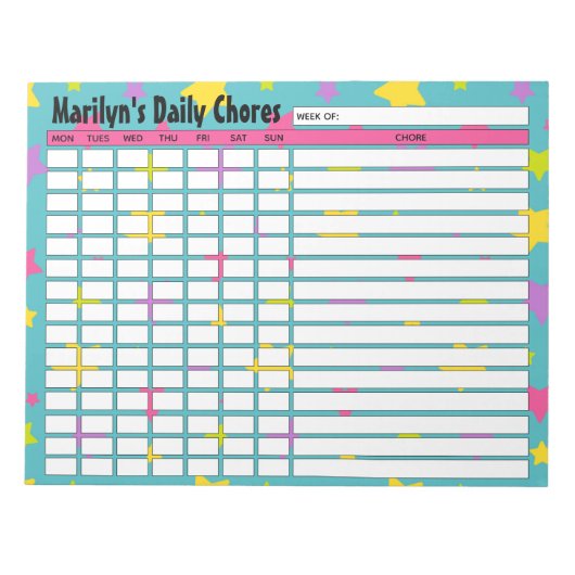 Personalisierte Hellenstars-Tageskarte Notizblock (Vorderseite)