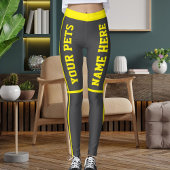Personalisierte, hellgelbe graue Streifen Namen de Leggings