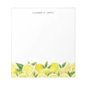 Personalisierte hellgelbe Zitrone Notizblock (Vorderseite)