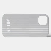 Personalisierte hellgraue Nadelstreifen Case-Mate  iPhone Hülle (Rückseite (Horizontal))