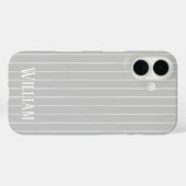 Personalisierte, hellgraue Pinstreifen Case-Mate iPhone Hülle (Rückseite (Horizontal))