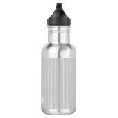 Personalisierte, hellgraue Pinstreifen Edelstahlflasche (Rechts)