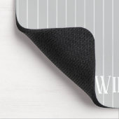 Personalisierte, hellgraue Pinstreifen Mousepad (Ecke)