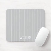 Personalisierte, hellgraue Pinstreifen Mousepad (Mit Mouse)