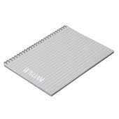 Personalisierte, hellgraue Pinstreifen Notizblock (Linke Seite)