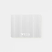 Personalisierte, hellgraue Pinstreifen Post-it Klebezettel (Vorderseite)