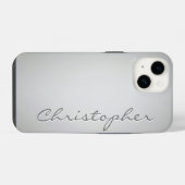 Personalisierte hellgraue Radialtextur 15 iPhone Hülle (Rückseite (Horizontal))