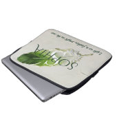 Personalisierte Hellgrüne Feder-Monogramm Laptopschutzhülle (Vorne Knopf)