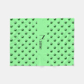 Personalisierte hellgrüne Fußballbälle Fleecedecke (Vorderseite (Horizontal))