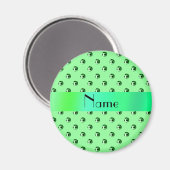 Personalisierte hellgrüne Fußballbälle Magnet (Vorderseite/Rückseite)