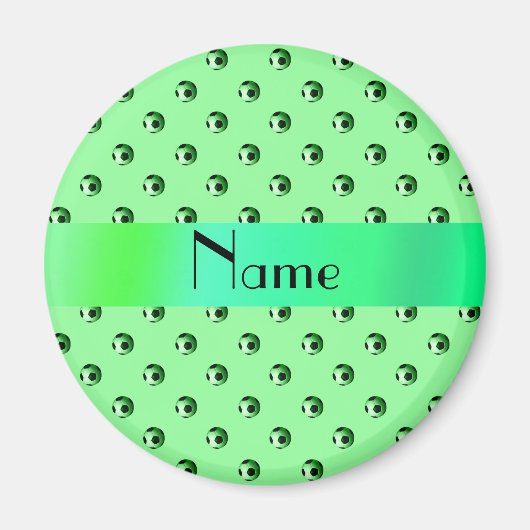 Personalisierte hellgrüne Fußballbälle Magnet (Vorne)