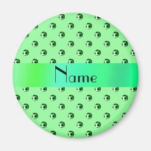 Personalisierte hellgrüne Fußbalnamensbälle Magnet
