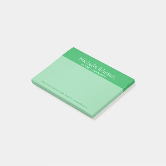 Personalisierte, hellgrüne Grainy Textur Post-it Klebezettel (angewinkelt)