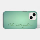 Personalisierte hellgrüne Radial-Textur iPhone Hülle (Rückseite (Horizontal))