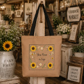 Personalisierte Hello Sunshine Sonnenblume Tasche