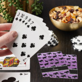 Personalisierte hellpurpurne Glitternamenskühe Spielkarten (In Situ)