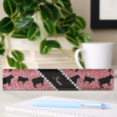 Personalisierte hellrosa Glitternamenskühe Namensplakette