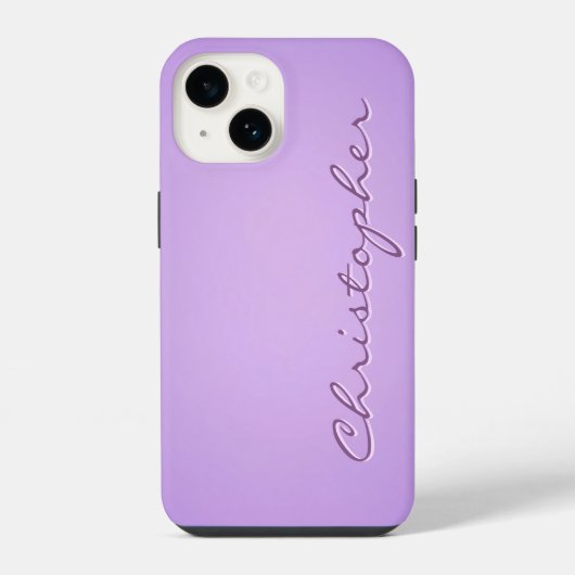 Personalisierte hellviolette Radial-Textur 15 iPhone Hülle (Rückseite)