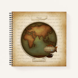 Personalisierte Hemisphären-Kartenblatt 2 Notizblock