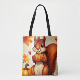 Personalisierte Herbst-Eichhörnchen-Tragetasche Tasche
