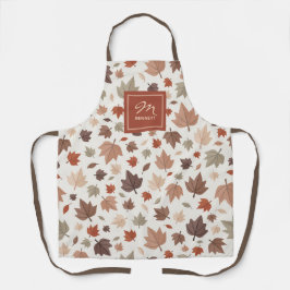 Personalisierte Herbst-Familiennamens-Monogramm-Sc Schürze
