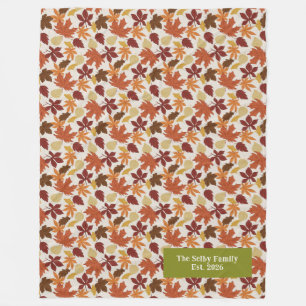 Personalisierte Herbst-Flanelldecke mit fallenden Fleecedecke